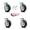 Service Caster 6 Inch Rubber on Aluminum Caster Set with Roller Bearing and Swivel Lock SCC SCC-30CS620-RAR-BSL-4 - alternate 2
